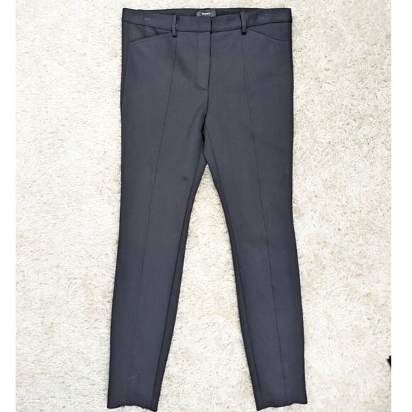 Theory Stretch Knit Scuba Seam Trouser Legging Black Size 8 - Picture 13 of 14